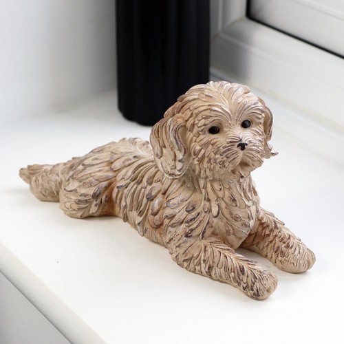 Lying cockapoo ornament - ornament, resin