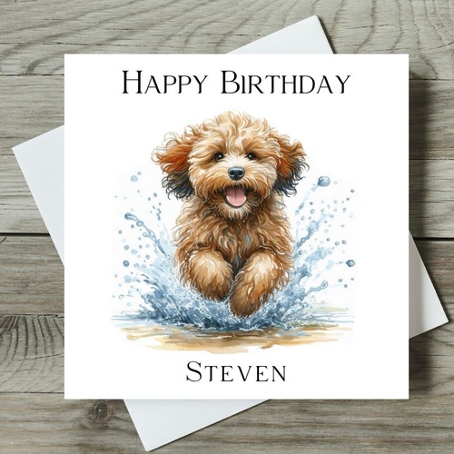 Cockapoo birthday card - cockapoo,