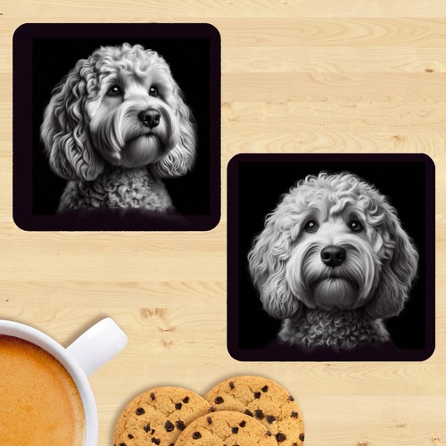 Cockapoo dog coasters set of - cockapoo,