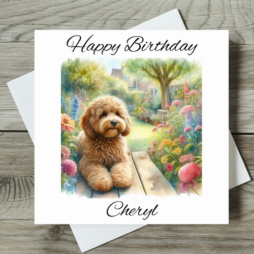Cockapoo birthday card - birthday,