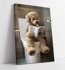 CUTE COCKAPOO DOG ON TOILET