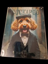 Cockapoo Peaky Paws Metal Sign