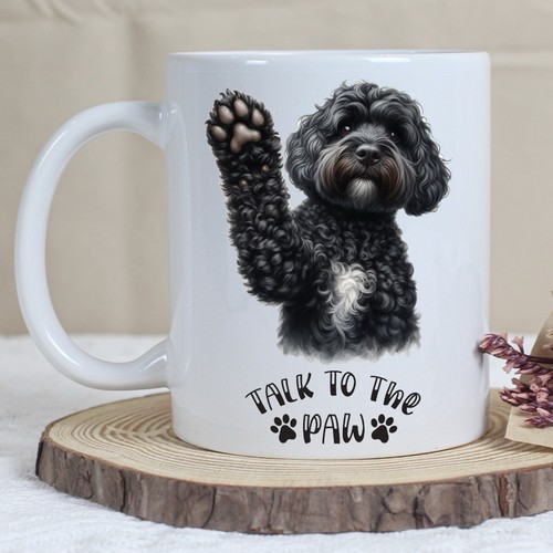 Funny black cockapoo dog - mug,