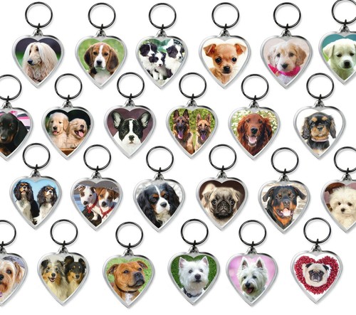 Dog keyrings heart shape pug - shape,