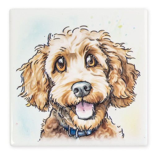 Cockapoo dog ceramic drinks - dog,