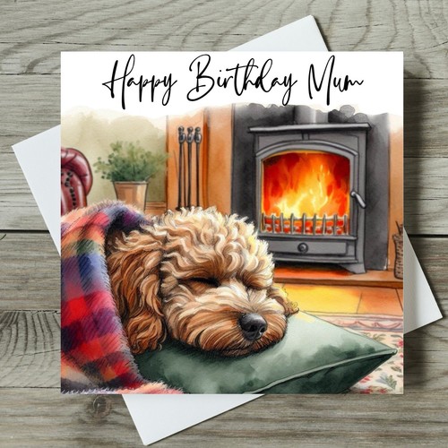 Cockapoo birthday card - cockapoo,
